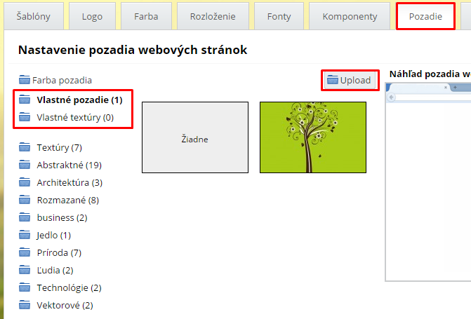 vlastný obrázok v pozadí web stránky