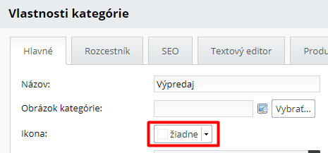 Pridanie ikonky stránky / kategórie