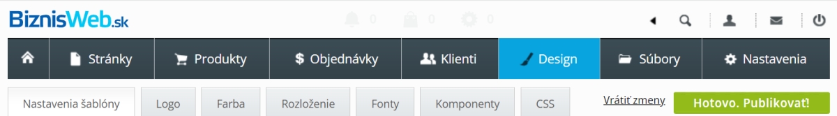 Admin - Design: Ako prispôsobiť vzhľad e-shopu v BiznisWeb.sk