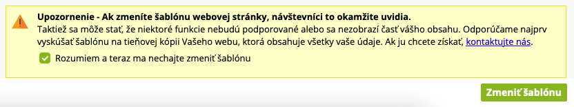 Dizajn webovej stránky: potvrdenie zmeny šablóny | BiznisWeb