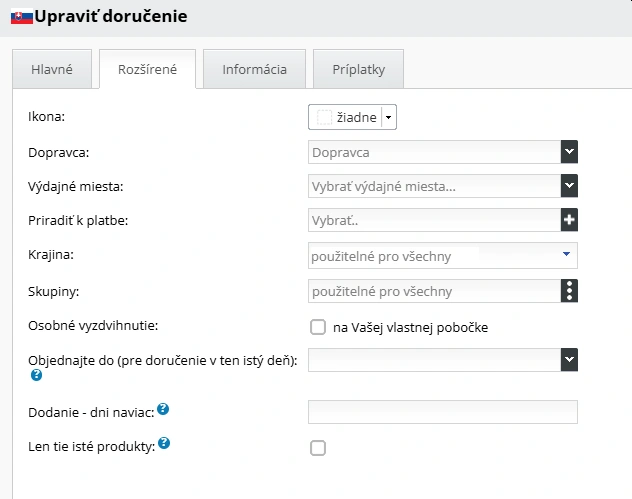 Rozšírené možnosti nastavenia pre doručenie v e-shope - BiznisWeb.sk 