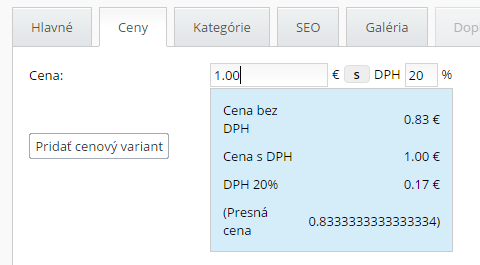 cena s DPH
