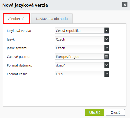 Vytvorenie jazykovej verzie eshopu