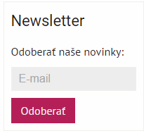 Blok Newsletter na stránke