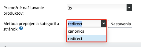 Nastavenie metódy prepojenia stránok a kategórií | BiznisWeb