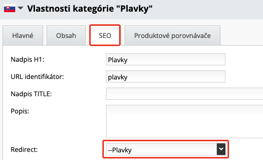 Nastavenie prepojenia cez vlastnosti kategórie | BiznisWeb
