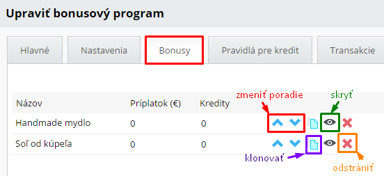 práca s bonusovými produktmi