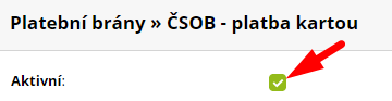 aktivovat platební bránu