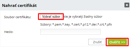 Nahranie súkromného kľúča pre ČSOB