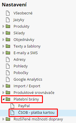 platba kartou od ČSOB