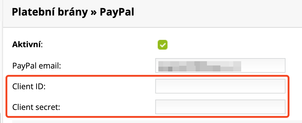 Nastavnie API údajov pre PayPal | BiznisWeb