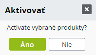 zviditeľnenie neaktívnych produktov