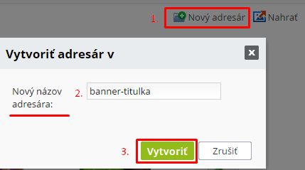 nový adresár