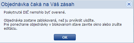 blokovaná objednávka