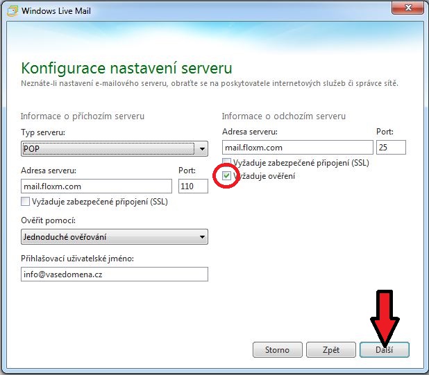 Nastavenie Windows Live Mail