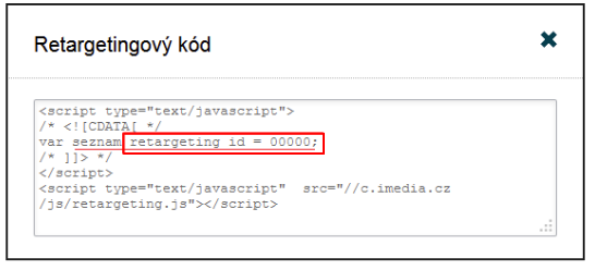 retargetingový kód