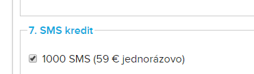 objednávka kreditu na SMS