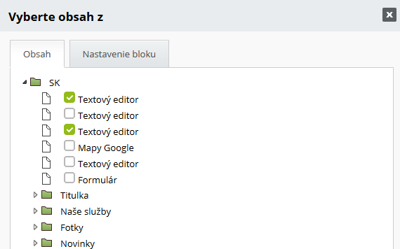Funkcia obsah Z pre umiestnenie duplicitneho obsahu Obsah Z - pre duplicitný obsah