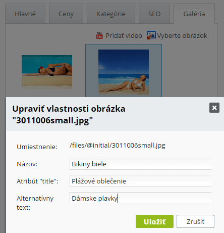 Seo parametre obrazkov