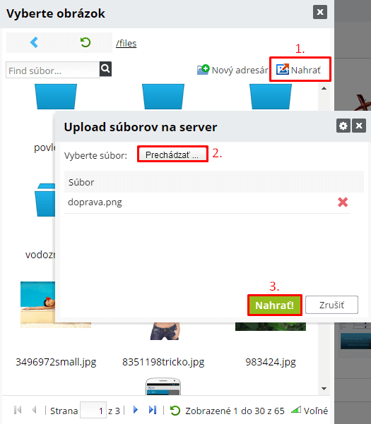 Nahravanie obrazkov do web galerie