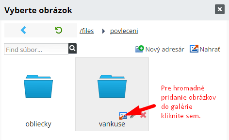 Hromadne nahravanie obrazkov pri tvorbe web galerii