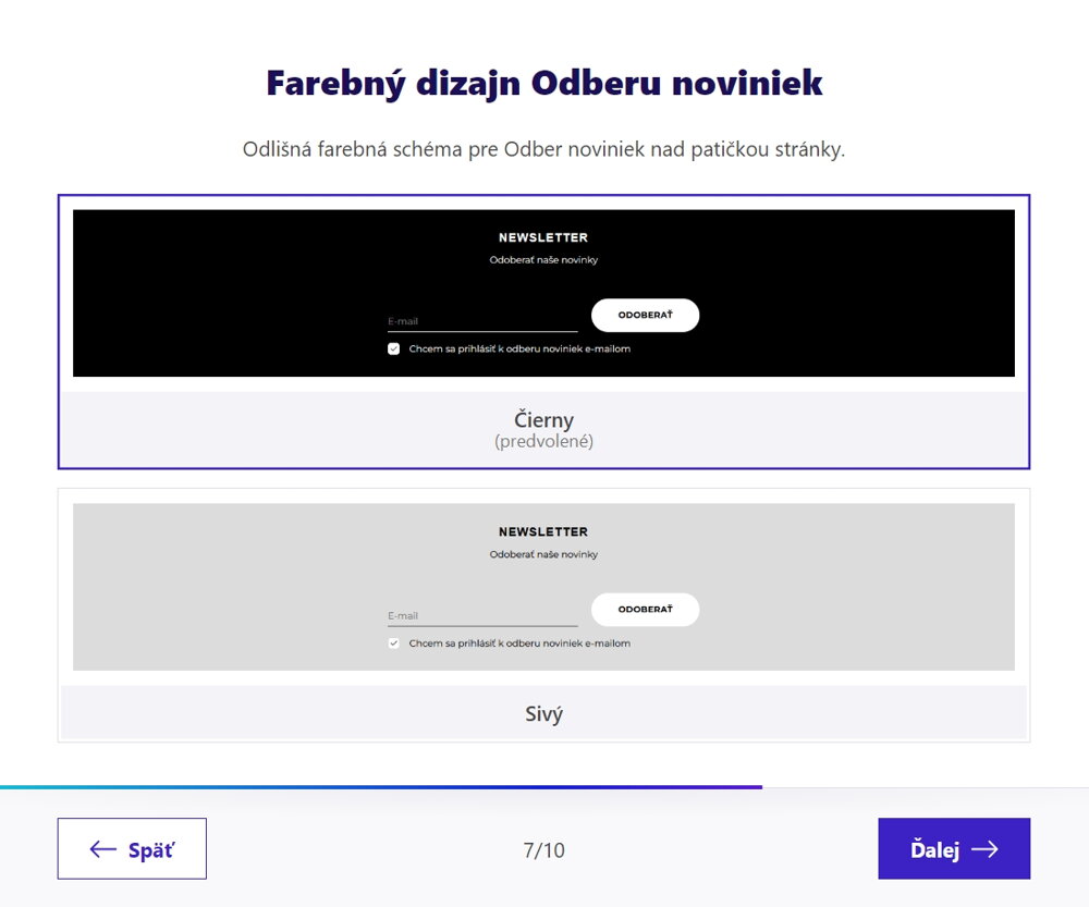 Dizajn pre newsletter signup - template designer od BiznisWeb.sk