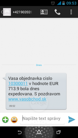 sms notifikácia v mobile