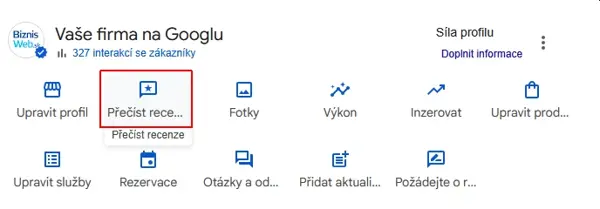 Google Business Profile - administrácia recenzií