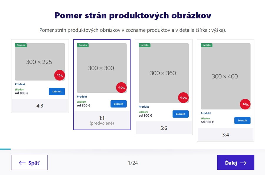 Ako prispôsobiť vzhľad eshopu - pomer strán