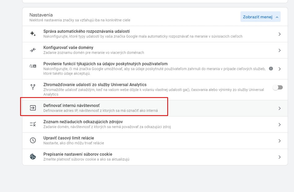 GA4 filter návštevnosti - definovať internú návštevnosť