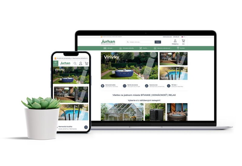 Ako založiť vlastný eshop s responzívnym webdesignom: ukážka eshop šablóny klienta Jurhan.
