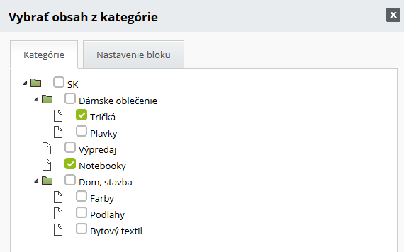 Zobrazenie produktov v obsahovej časti stránok