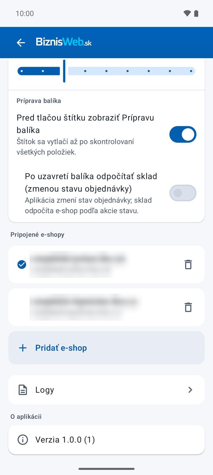 Pripojené e-shopy